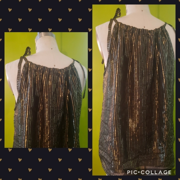 Madewell Silk and Metallic Tie Strap Cami Top - Picture 3 of 6